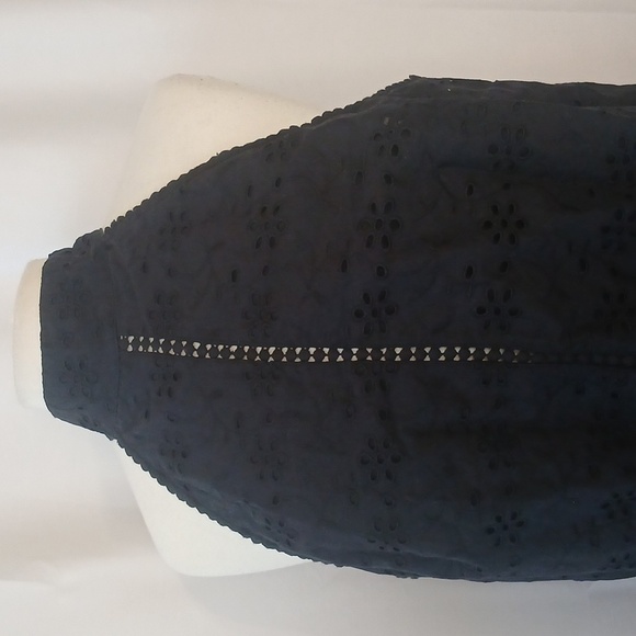 Black Eyelit Daisy Embroidery Halter Peplum Top Sz Xl - Picture 5 of 11